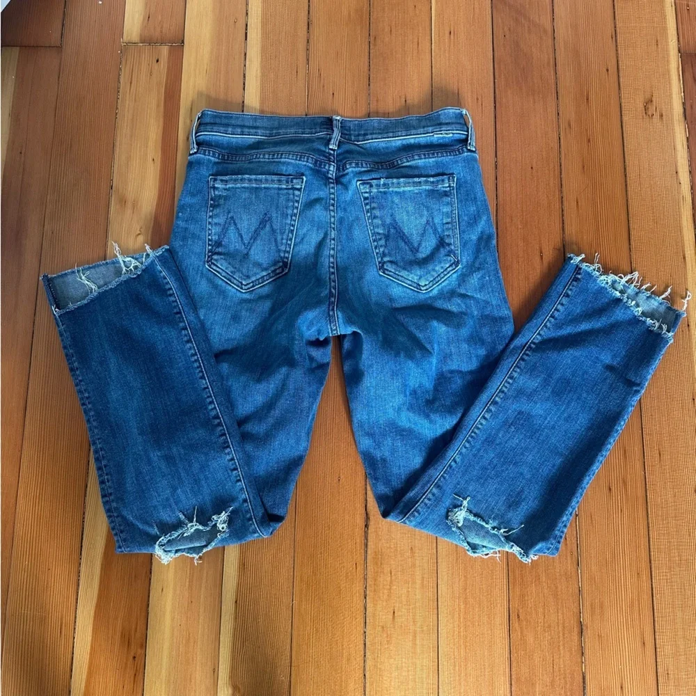 Mother Women’s The Rascal Ankle Step Fray Jeans In Field Of Dreams Wash Size 28